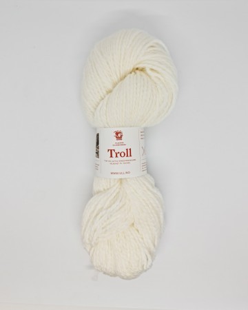 Troll ullgarn, farge bleket hvit 02701